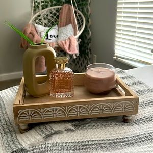 tray table and decorative plant holder for breakfast/decor